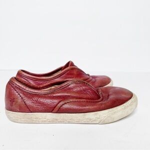 Frye Chambers Slippers Red Leather Size 10 Little Girls